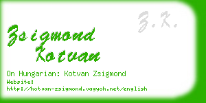 zsigmond kotvan business card